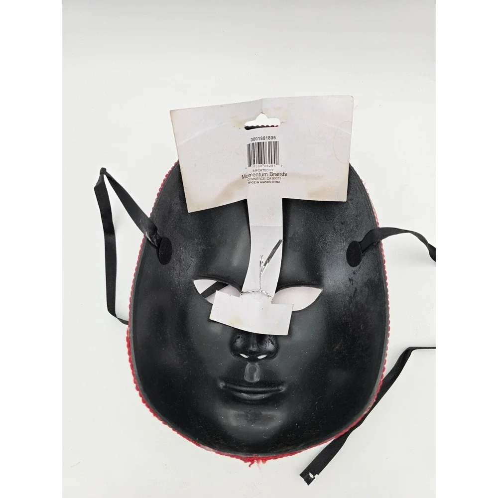 Halloween Mardi Gras Mask White Pink‎ Glitter Creepy